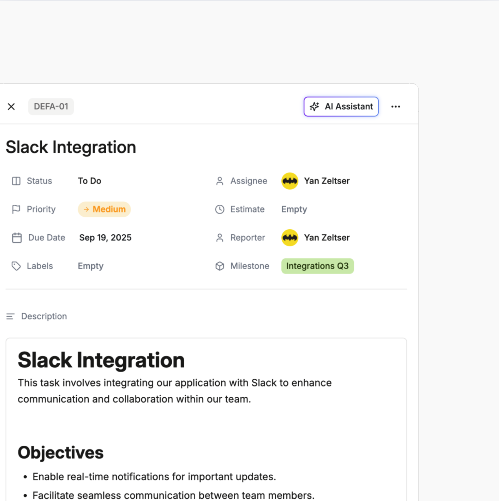 Key Actions Feature